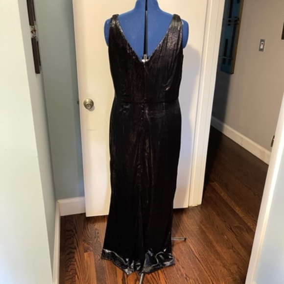 RALPH LAUREN WOMENS VELVET METALLIC EVENING DRESS SIZE 14 - Picture 6 of 7
